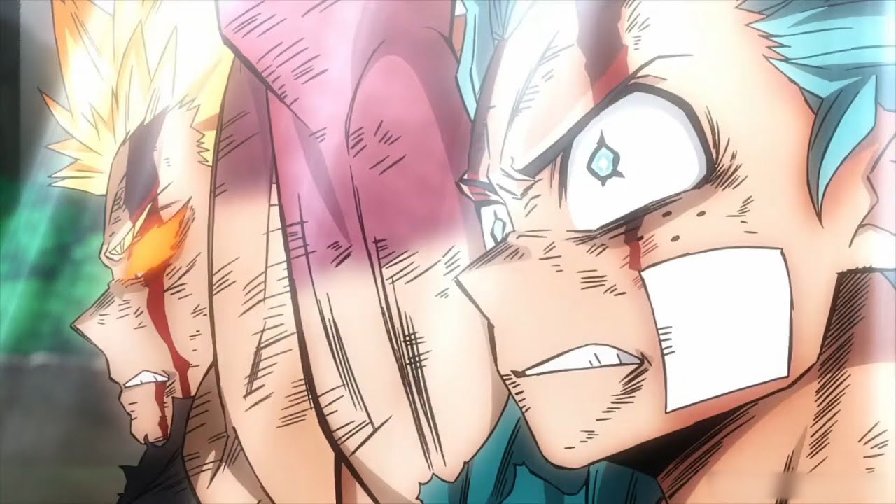 Regardez cette scène : Midoriya passe One For All à Bakugo