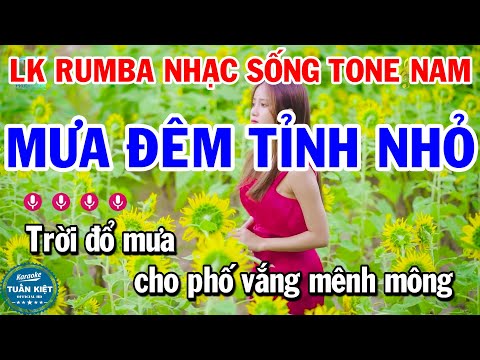 Karaoke Liên Khúc Rumba Mưa Đêm Tỉnh Nhỏ Tone Nam Nhạc Sống Hay