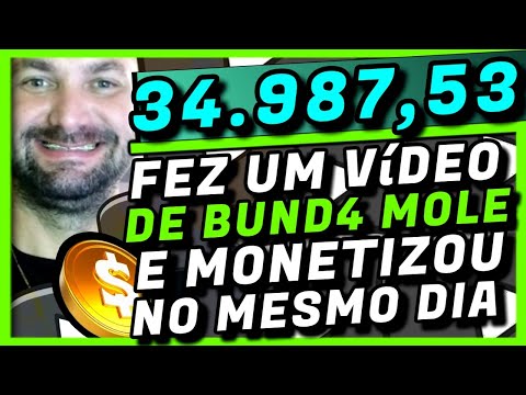 CANAL DARK MONETIZADO NO MESMO DIA COM UM VÍDEO DE PREGUIÇOSO BUND4 MOLE│R$ 34 MIL EM 2 DIAS FáCIL