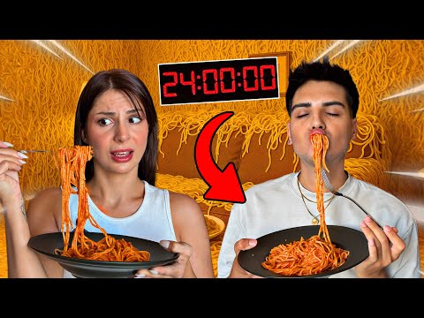 BİR GÜN BOYUNCA SADECE MAKARNA YEDİK!! 🍝 Melih Yıldırım | Sıla Beyoğlu | Serkan 