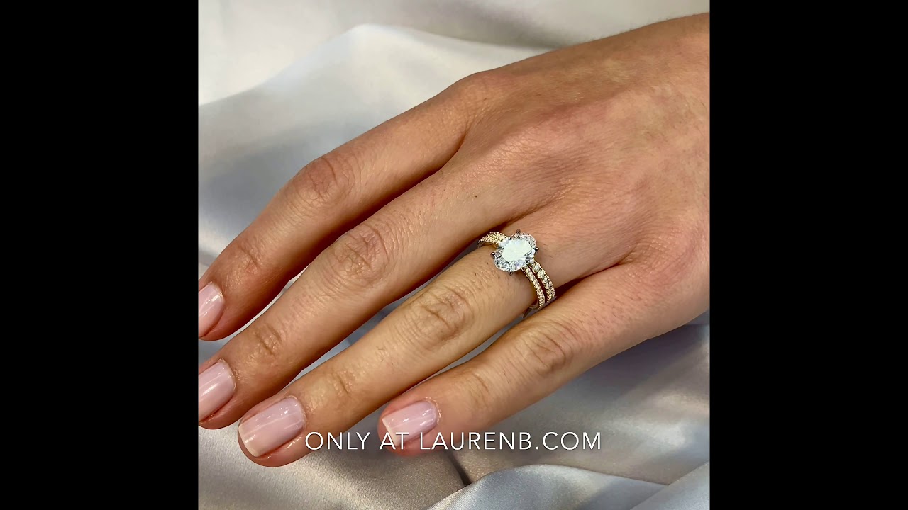 2 ct Oval Diamond Tapered Band Engagement Ring