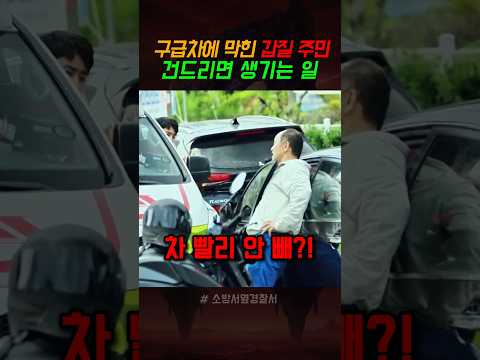 구급차에 막힌 갑질 주민 건드리면 생기는 일