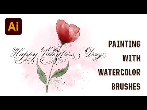 Adobe Illustrator Watercolor painting - How to write a Valentines Day Calligraphy Card