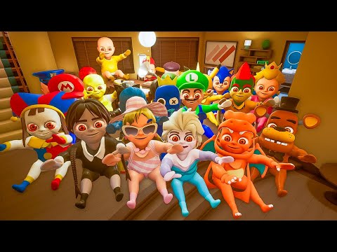 Massive PARTY In The Baby In Yellow Universe! Police VS Fnaf VS Pomni and MORE!