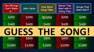 Guess the Song Jeopardy Style | Quiz #78