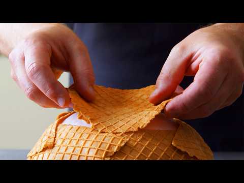 Gâteau glacé aux trois parfums de glace et au cœur de caramel