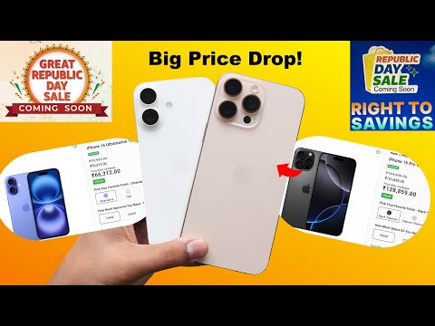 iPhone 16 Big Price Drop ! 😍 Flipkart & Amazon Republic Day Sale 🔥 (HINDI)