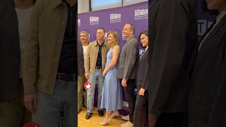 Victoria Clark, Will Harrison, Sam Robards and the Broadway company of PUNCH greet the press