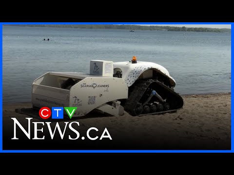 YouTube video thumbnail: Canada’s First-Ever Beach Cleaning Robot Just hit Lake Simcoe Shores