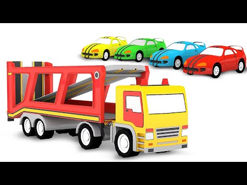 Os novos quatro carros coloridos! Desenho animado infantil. Desenhos animados em português