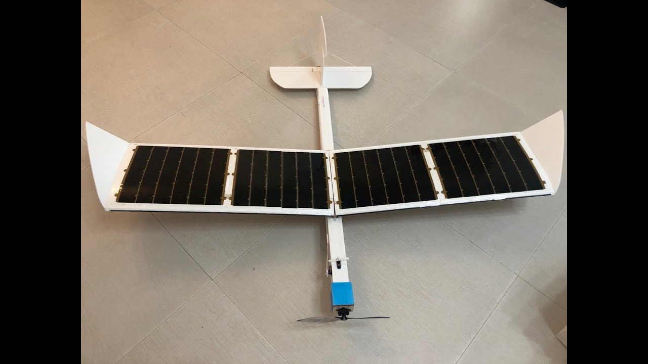 DIY flex film solar powered RC aircraft flight