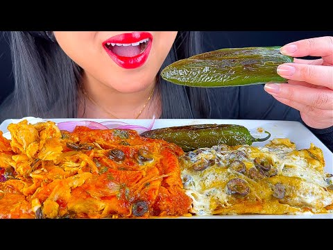 ASMR GIANT ENCHILADAS PLATTER WITH HUGE JALAPEÑO AND PICKLED ONIONS | MUKBANG | ASMR Phan