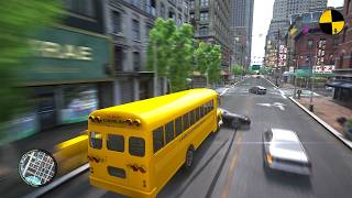 GTA 4 Crazy School Bus Crashes Ep.112