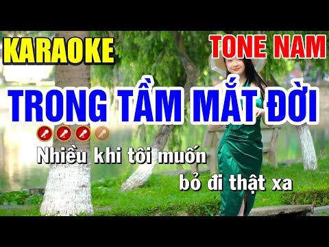 TRONG TẦM MẮT ĐỜI Karaoke Tone Nam ( PHỐI MỚI ) | Bến Tình Karaoke