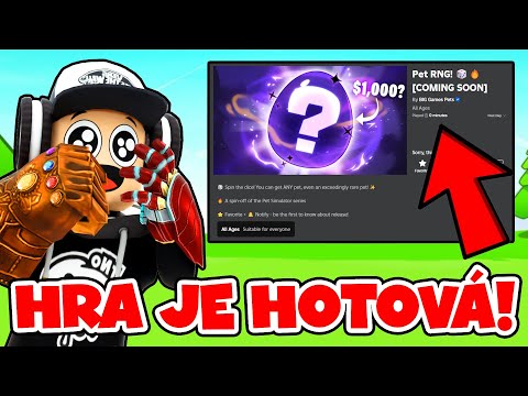 PET RNG NOVÁ HRA 🎲 BigGames ji dnes vydá? 🔥 leaky a úniky, nový update 🐾 PET SIMULATOR 99