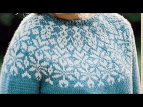 Fair Isle Graph Knitting Pattern || Sweater Neck Knitting Design in multi colours