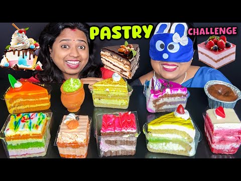 PASTRY CHALLENGE | BLINDFOLD EATING CAKE CHALLENGE | GUESS THE PASTRY CHALLENGE INDIAN EATING SHOW