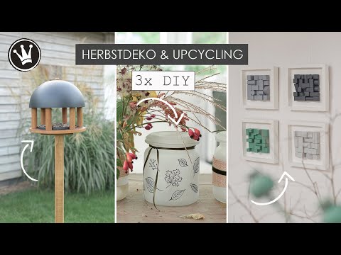 3 DIY IDEEN: HERBSTDEKO + UPCYCLING - Windlicht | Vogelhaus bauen | IKEA Hack