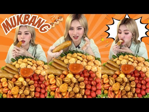 Tóc Vàng mukbang mẹt cá viên chiên siêu to nè bạn ơi!