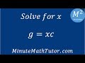 Isolating Variables in Equations