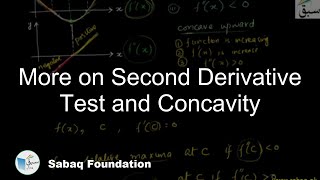 More on Second Derivative Test and Concavity