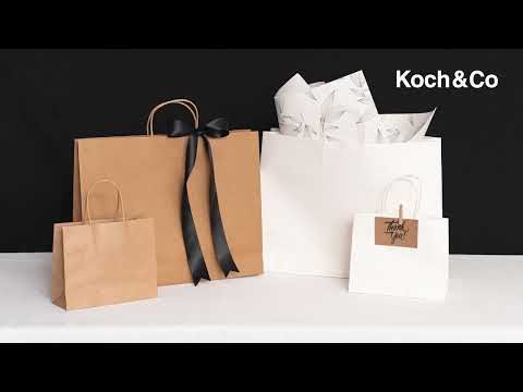 Kraft Paper Bag Shopper Medium White Pk10 (205Wx110Gx275mmH)