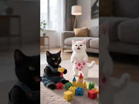 مياو كسرت مكعبات القط اسمر 😨😱