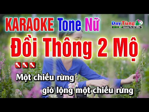 karaoke || Đồi Thông Hai Mộ – Tone Nữ || Nhạc Sống Duy Tùng