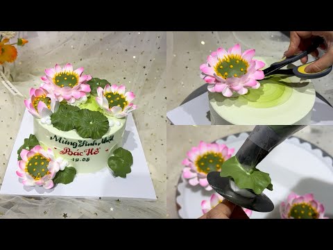 Làm bánh kem Hoa Sen |Dieulinhcake