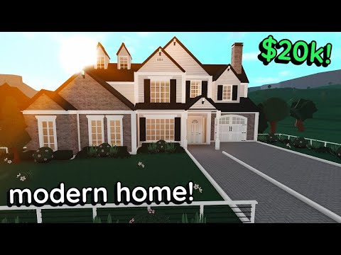 20k Bloxburg Modern Roleplay House Build: 2 Story Tutorial *WITH VOICE*