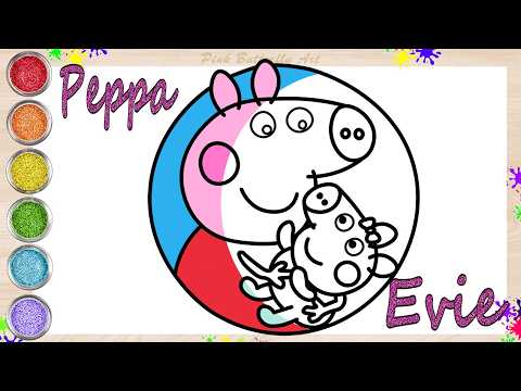 Step by Step Drawing Tutorial for Toddlers | Peppa Pig and Evie  Coloring   #easydrawing #peppapig