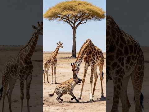 Will mom giraffe🦒 revenge hyenas on her calf🐺?Mom giraffe bachche ko hyena se badla kaise legi?