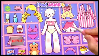ASMR 여름밤 파자마 파티 룩 🌙⭐ 사각사각 톡톡 아이패드 드로잉 ✏️ 나이트 루틴 🤍