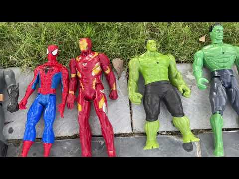 Avengers toys, spider man action figure, red hulk, iron man toys