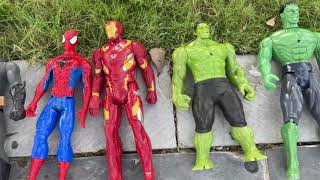 Avengers toys, spider man action figure, red hulk, iron man toys