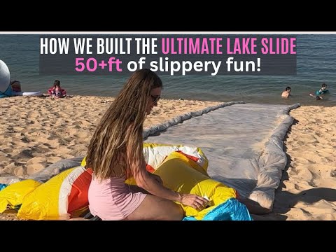 Making a MASSIVE Slip N SLIDE into a lake!