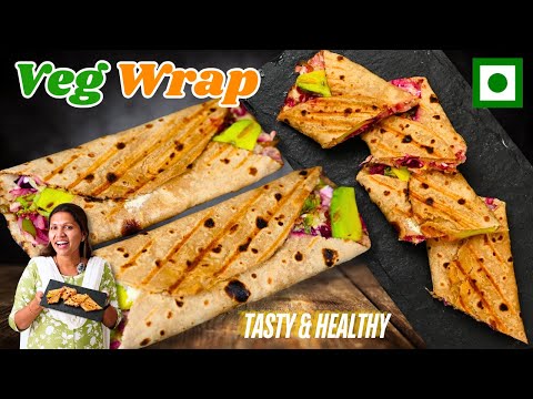 बिना mayo और sauce के हेल्दी वेज wrap | Healthy Veg Roll Recipe | No Mayo Roll Recipe KabitasKitchen