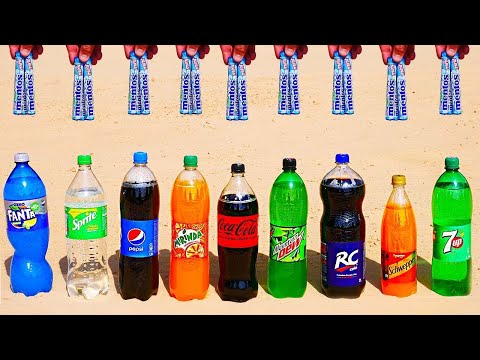 2 Experiments with Coca Cola, Sprite, Pepsi, Schweppes, Mentos, Baking Soda and Other Popular Sodas