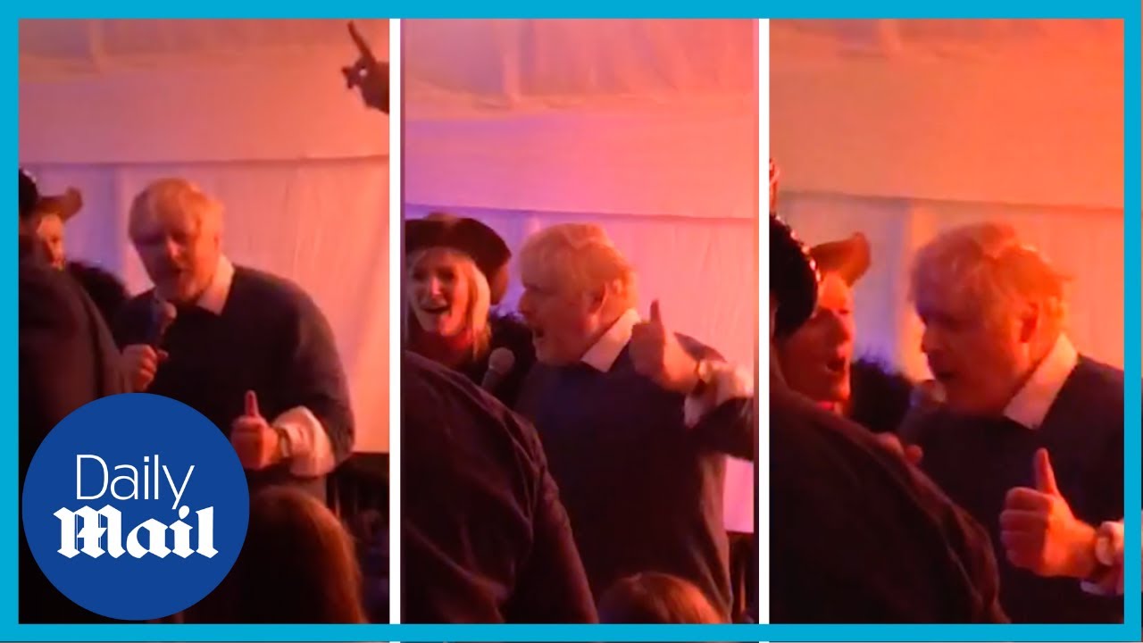 Bizarre moment Boris Johnson leads New Year’s Eve countdown at local pub