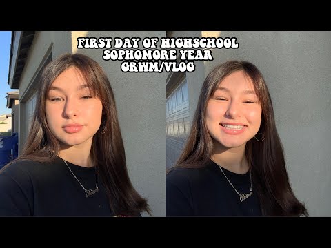 GRWM FIRST DAY OF HIGHSCHOOL VLOG (SOPHOMORE YEAR) 2019