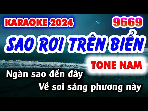 Karaoke SAO RƠI TRÊN BIỂN Tone Nam Nhạc Sống KLA | Karaoke 9669 Beat Chuẩn