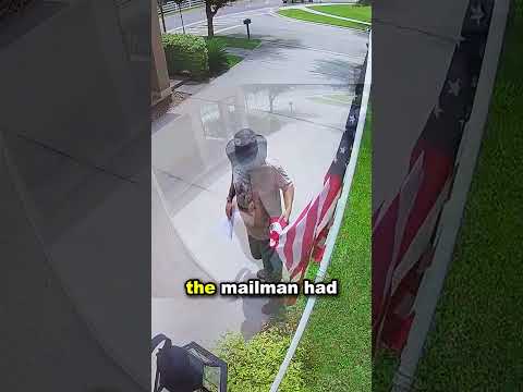 Driver takes down the flag after noticing it was torn!#shorts