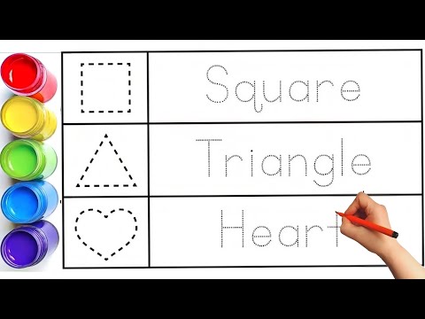 Learn to drawing 2d shapes name in English. abc phonics song. #shapes #counting #kidsvideo