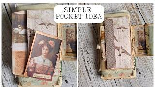 Simple Junk Journal Pocket Idea, Tutorial, Hidden Tuck Spot