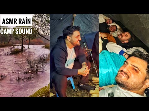 ASMR BARBER NUMAN THE SOUND OF RAİN İN THE FOREST • Forest camping and silence by the fire