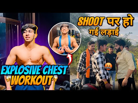 Shoot Pe Ladai Ho Gai 😡😡 || Intense Chest Workout 😲💪🏻 || @manishsahufitness47