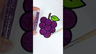 ✨⏪🍇 Glitter Reverse Play #glitter #glitterart #colorfulcreativekids #fruit #grape #purple #color