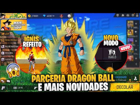 DRAGON BALL PARCERIA CONFIRMADA? NOVO MODO DUELO, NOVO MAPA GLADIADORES, IGNIS REFEITO! FREE FIRE