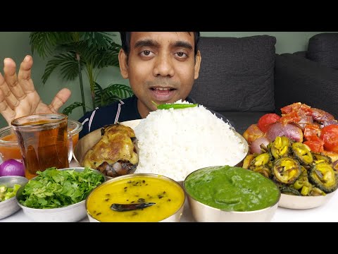 ASMR HEALTHY FOOD EATING SHOW , INDIAN BENGALI THALI