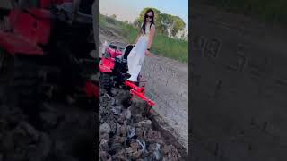 rotary plough in agriculture, mini tractor. Part M04